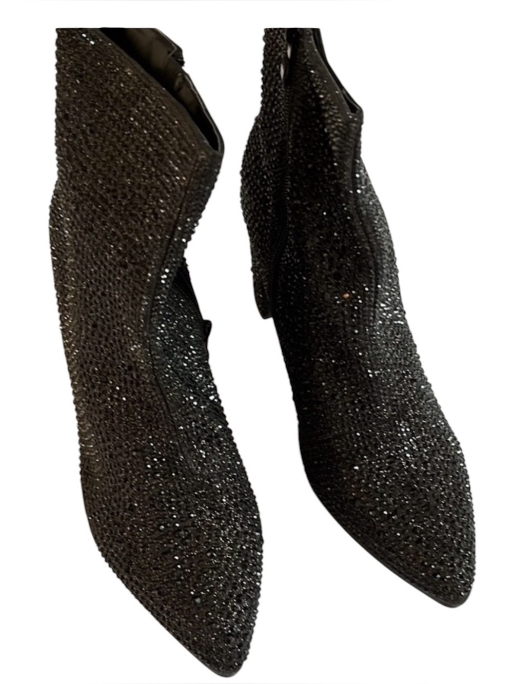 Elegant Black Rhinestone Women's Boots size 10 NIB